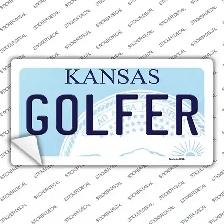 Golfer Kansas Novelty Sticker Decal Small