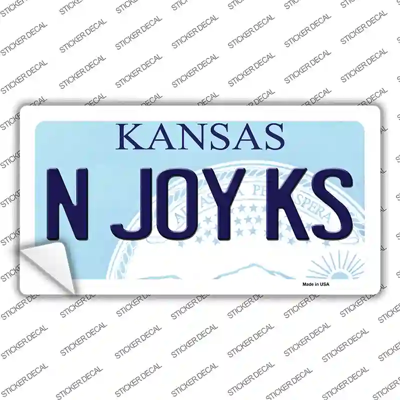 N Joy Kansas Novelty Sticker Decal