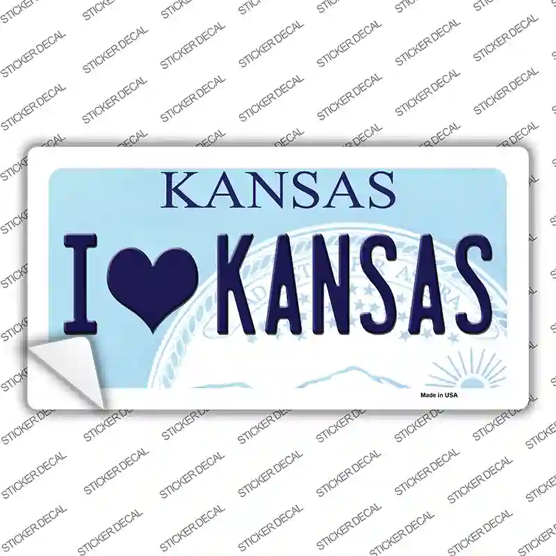 I Love Kansas Novelty Sticker Decal Small