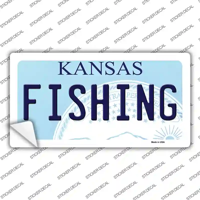 Fishing Kansas Novelty Sticker Decal Small