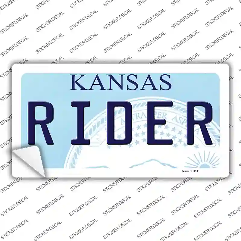 Rider Kansas Novelty Sticker Decal Small