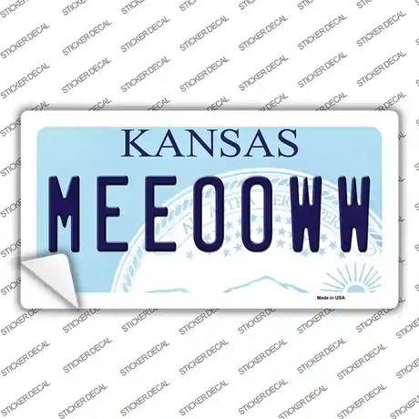 Meeooww Kansas Novelty Sticker Decal Small