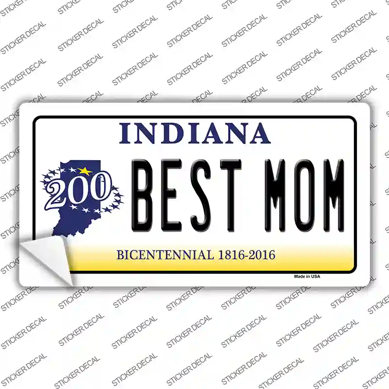 Best Mom Indiana Novelty Sticker Decal Small