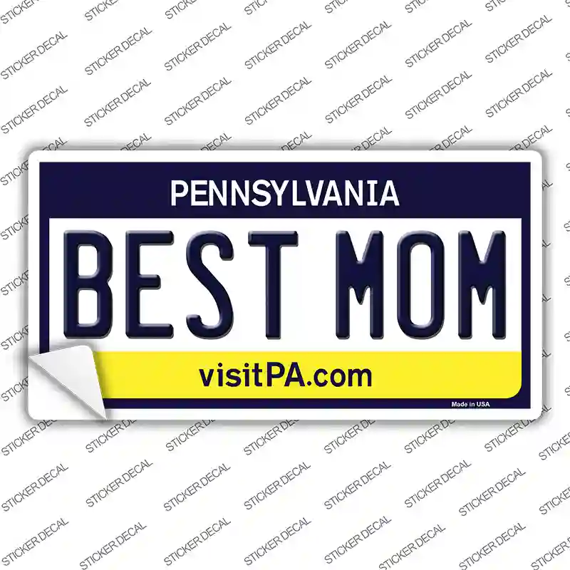 Best Mom Pennsylvania State Novelty Sticker Decal Small