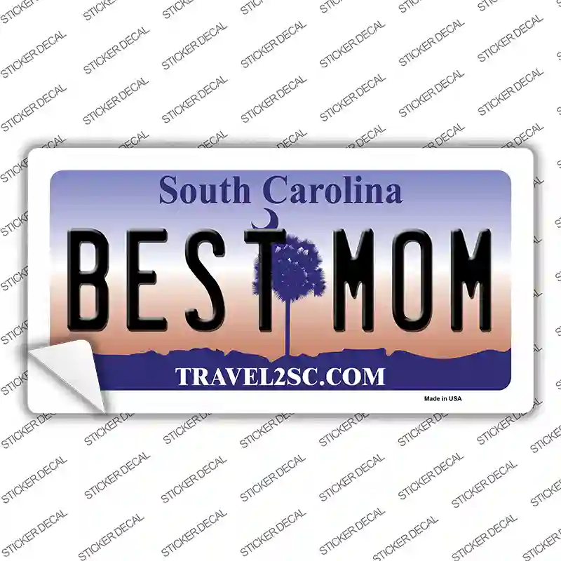 Best Mom South Carolina Novelty Sticker Decal