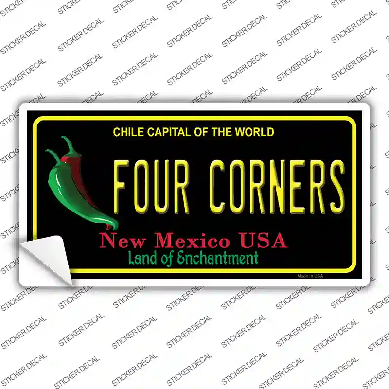 Four Corners Black New Mexico Novelty Sticker Decal Small