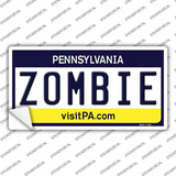 Zombie Pennsylvania State Novelty Sticker Decal Small