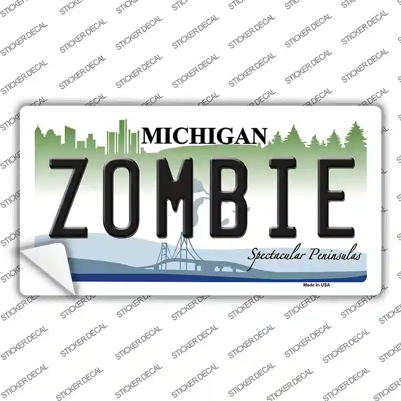 Zombie Michigan Novelty Sticker Decal Small