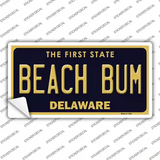 Beach Bum Delaware Novelty Sticker Decal Small