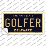 Golfer Delaware Novelty Sticker Decal Small