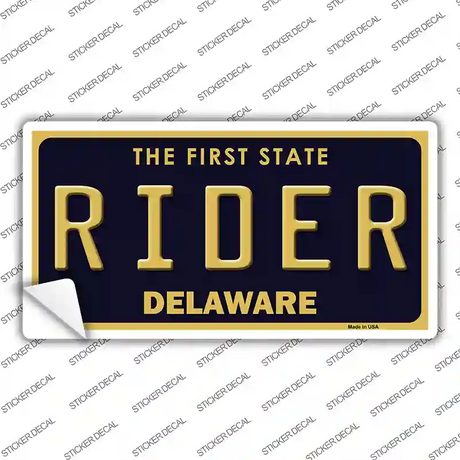 Rider Delaware Novelty Sticker Decal Small