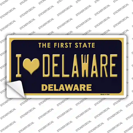 I Love Delaware Novelty Sticker Decal Small