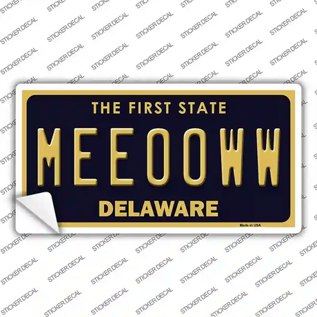 Meeooww Delaware Novelty Sticker Decal Small