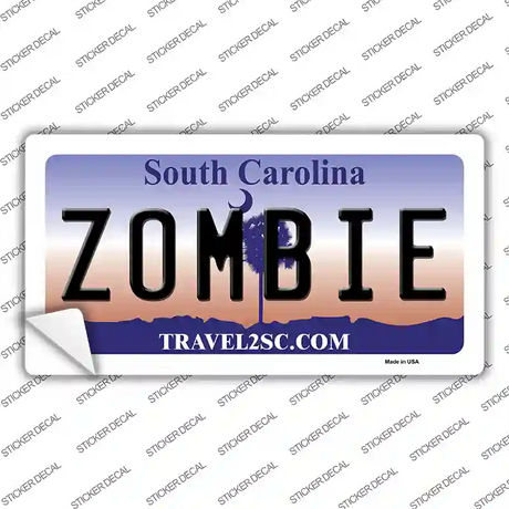 Zombie South Carolina Novelty Sticker Decal Small