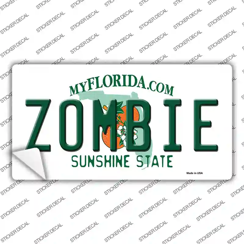 Zombie Florida Novelty Sticker Decal Small