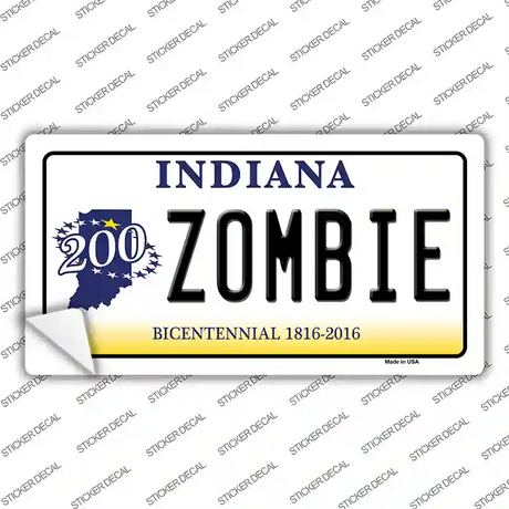 Zombie Indiana Novelty Sticker Decal Small