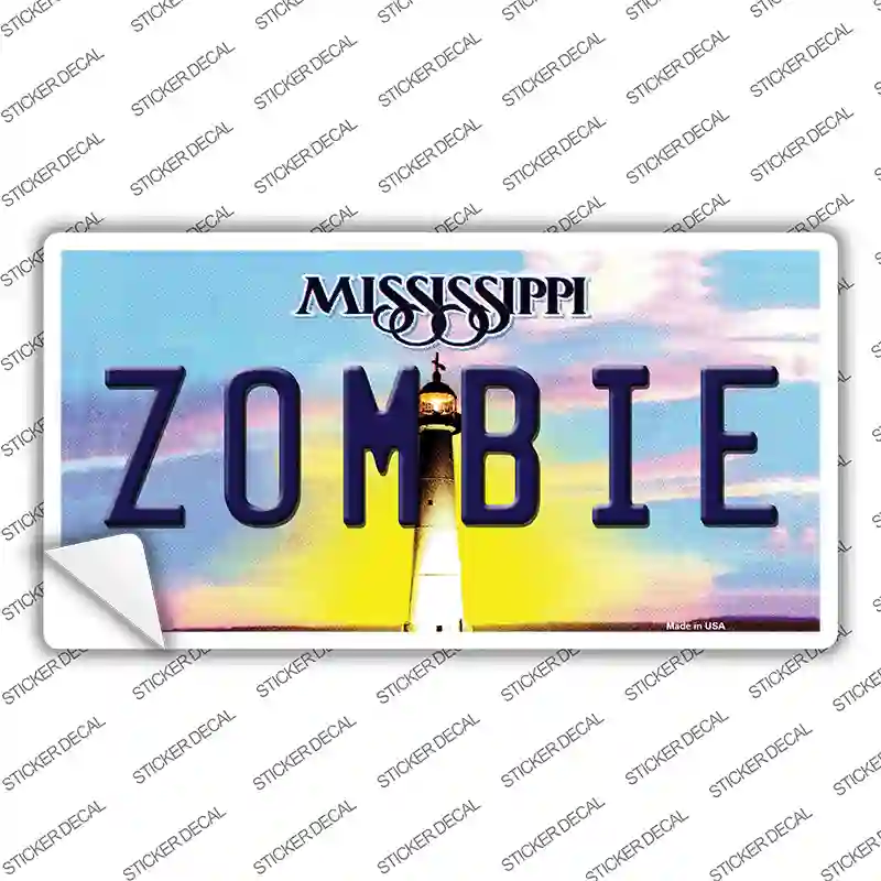 Zombie Mississippi Novelty Sticker Decal Small