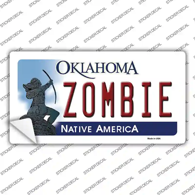 Zombie Oklahoma Novelty Sticker Decal Small