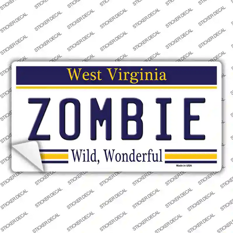 Zombie West Virginia Novelty Sticker Decal Small