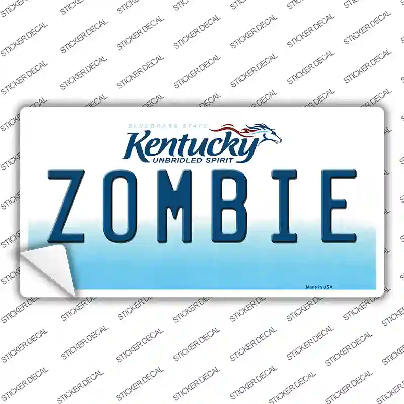 Zombie Kentucky Novelty Sticker Decal Small