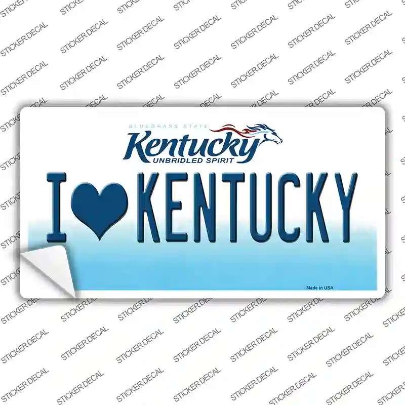 I Love Kentucky Novelty Sticker Decal Small