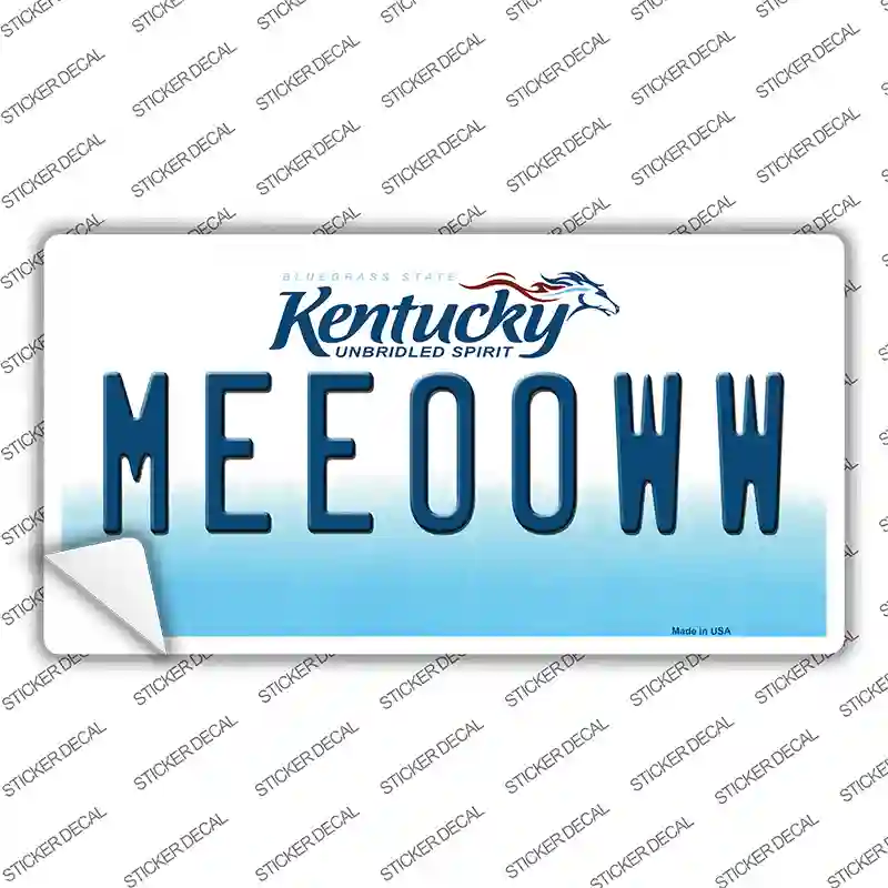 Meeooww Kentucky Novelty Sticker Decal Small