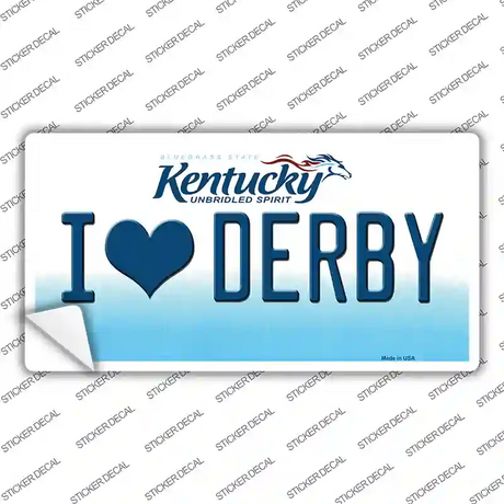 I Love Derby Kentucky Novelty Sticker Decal Small