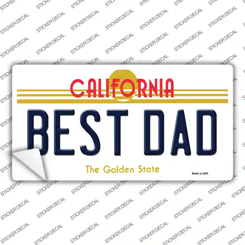 Best Dad California Novelty Sticker Decal Small