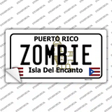 Zombie Puerto Rico Novelty Sticker Decal Small