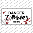 Danger Zombies Inside Novelty Sticker Decal Small