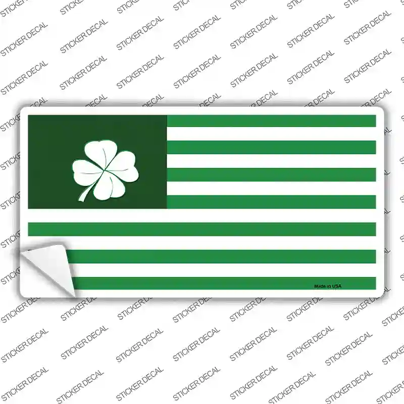 Green Shamrock Flag Novelty Sticker Decal Small