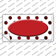Red White Dots Oval Oil Rubbed Novelty Sticker Decal