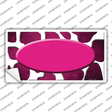 Pink White Oval Giraffe Oil Rubbed Novelty Sticker Decal