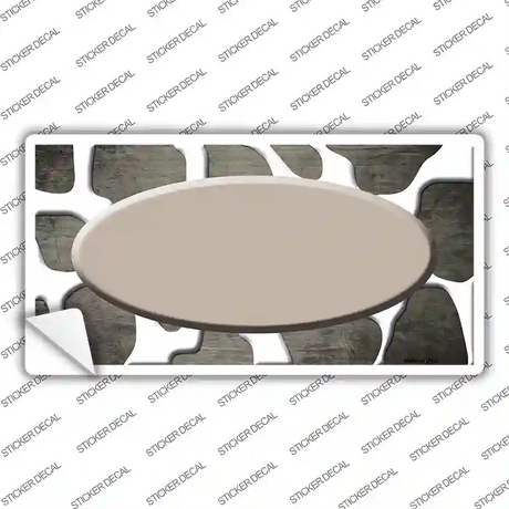 Tan White Oval Giraffe Oil Rubbed Novelty Sticker Decal