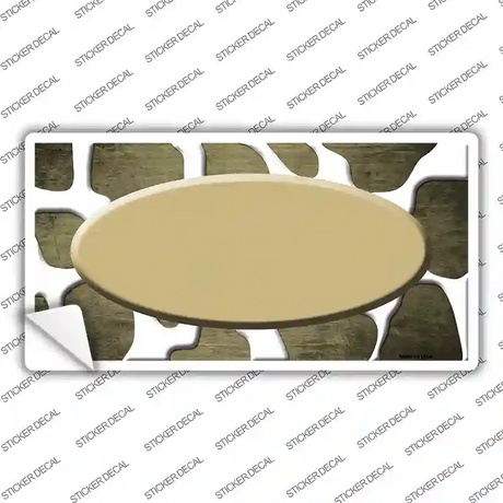 Gold White Oval Giraffe Oil Rubbed Novelty Sticker Decal