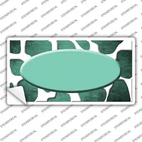 Mint White Oval Giraffe Oil Rubbed Novelty Sticker Decal