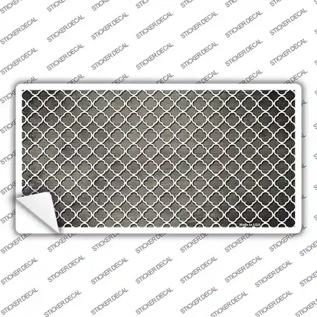 Tan White Quatrefoil Oil Rubbed Novelty Sticker Decal