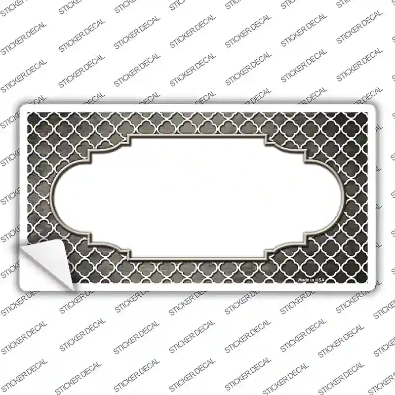 Tan White Quatrefoil Scallop Oil Rubbed Novelty Sticker Decal