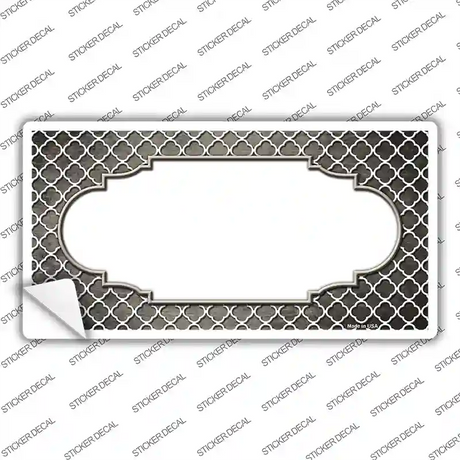 Tan White Quatrefoil Scallop Oil Rubbed Novelty Sticker Decal