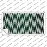 Green White Small Chevron Oil Rubbed Novelty Sticker Decal