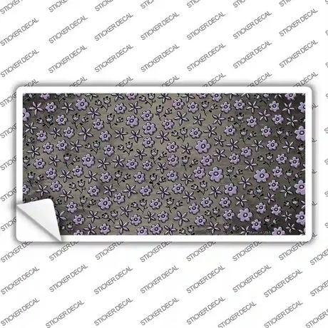 Tan Purple Flowers Oil Rubbed Novelty Sticker Decal
