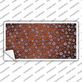 Orange Purple Flowers Oil Rubbed Novelty Sticker Decal