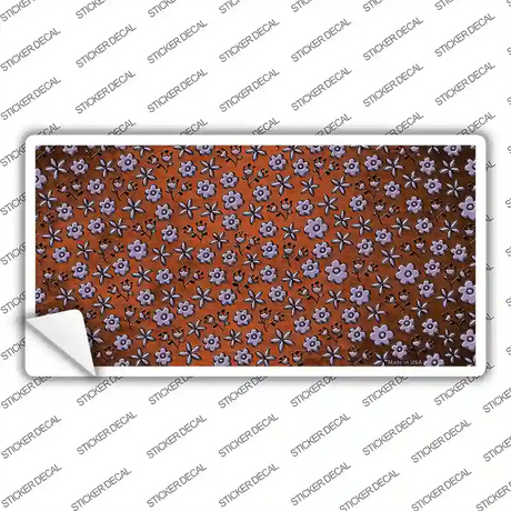 Orange Purple Flowers Oil Rubbed Novelty Sticker Decal