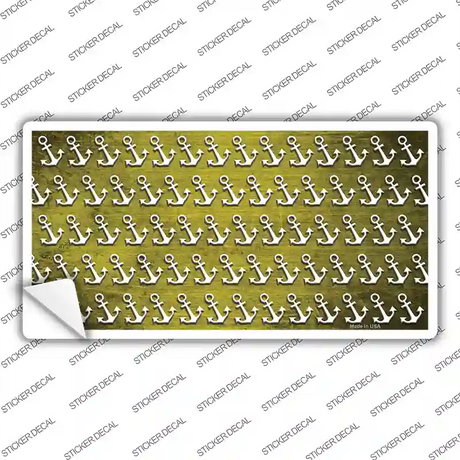 Yellow White Anchor Oil Rubbed Novelty Sticker Decal