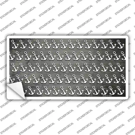 Gray White Anchor Oil Rubbed Novelty Sticker Decal