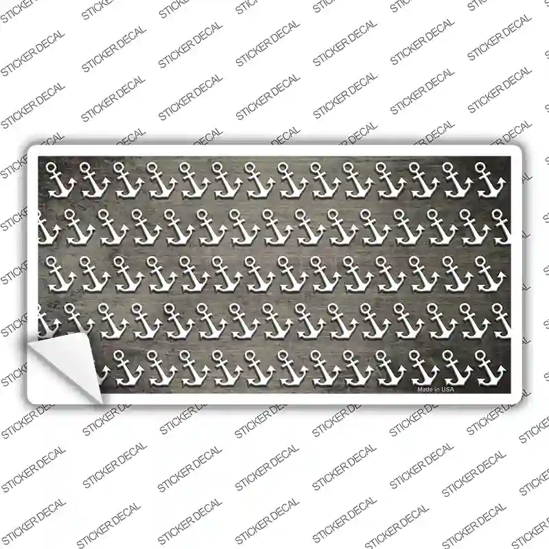 Tan White Anchor Oil Rubbed Novelty Sticker Decal