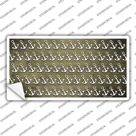 Gold White Anchor Oil Rubbed Novelty Sticker Decal