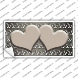 Tan White Anchor Hearts Oil Rubbed Novelty Sticker Decal