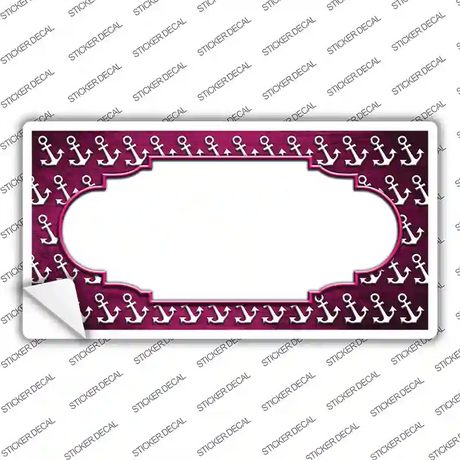 Pink White Anchor Scallop Oil Rubbed Novelty Sticker Decal