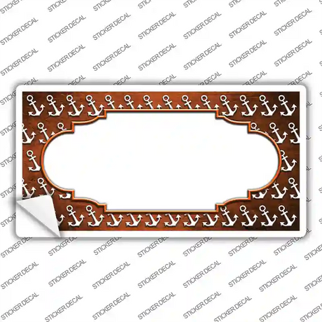Orange White Anchor Scallop Oil Rubbed Novelty Sticker Decal